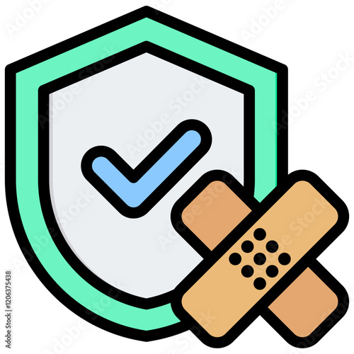 Security Patch Outline Color Icon