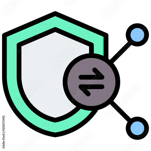 Secure File Transfer Outline Color Icon