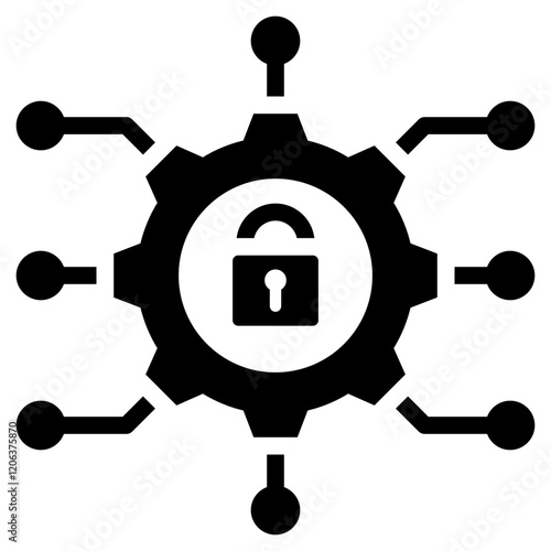 Cyber Security Glyph Icon