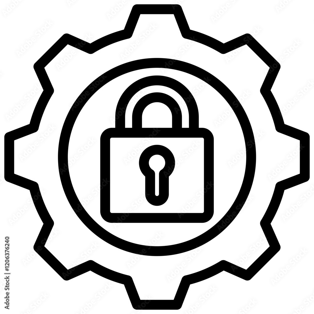 Security System Outline Icon Security System Outline Icon
