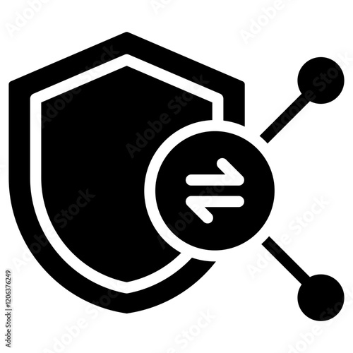 Secure File Transfer Glyph Icon