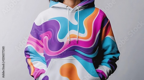 Colorful Abstract Design Hoodie Fashion Apparel photo