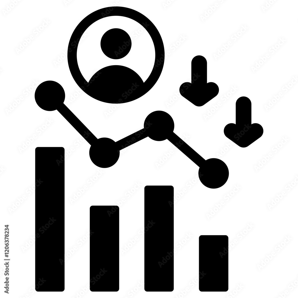Churn Rate Glyph Icon
