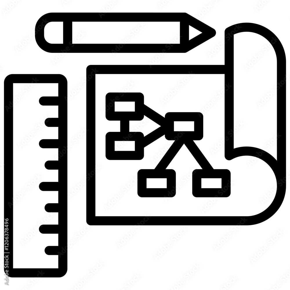 Blueprint Outline Icon Blueprint Outline Icon