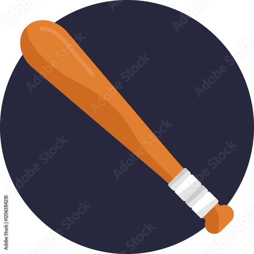Symbol of the Game: A baseball bat represents the essential tool used in hitting the ball during a game.