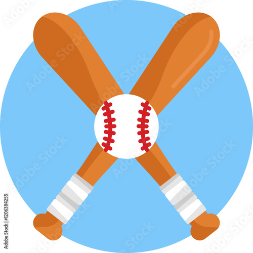 Two crossed baseball bats: Symbolizes a team’s offense or preparation for a game.