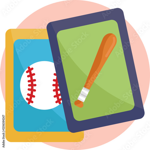 Sporting Essentials: An icon showcasing a baseball bat and ball, highlighting the key tools for playing the game.