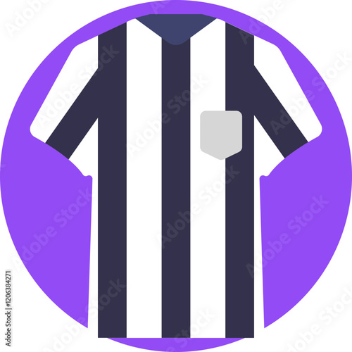 Referee Jersey: A shirt worn by baseball umpires, typically striped in black and white, to easily distinguish them from players and coaches during the game.