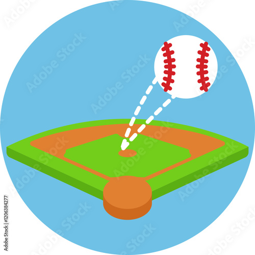 An icon depicting a field where baseball games are played, including the infield and outfield areas.