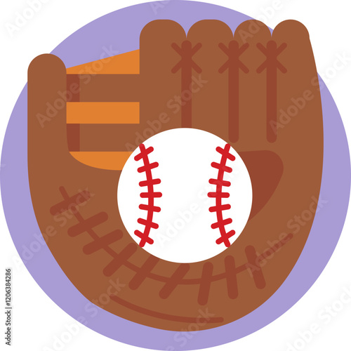 Depicts a hand wearing a baseball glove, symbolizing the act of catching a ball in baseball.