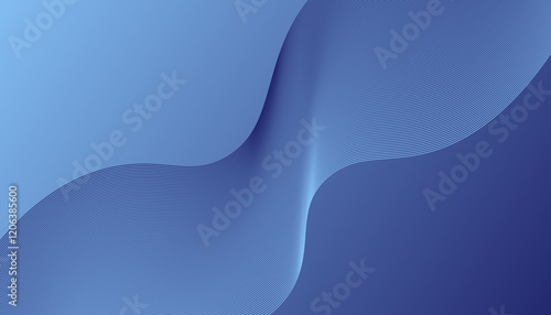 Abstract image featuring smooth, flowing lines in a gradient of blue and navy blue tones. The wavy patterns create a sense of movement and depth, blending elegance with simplicity.