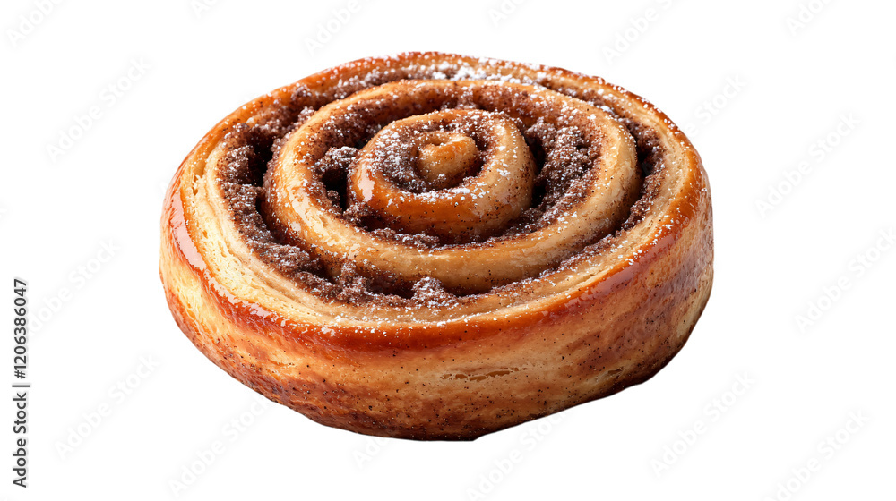 Fototapeta premium baked cinnamon roll isolated on transparent background