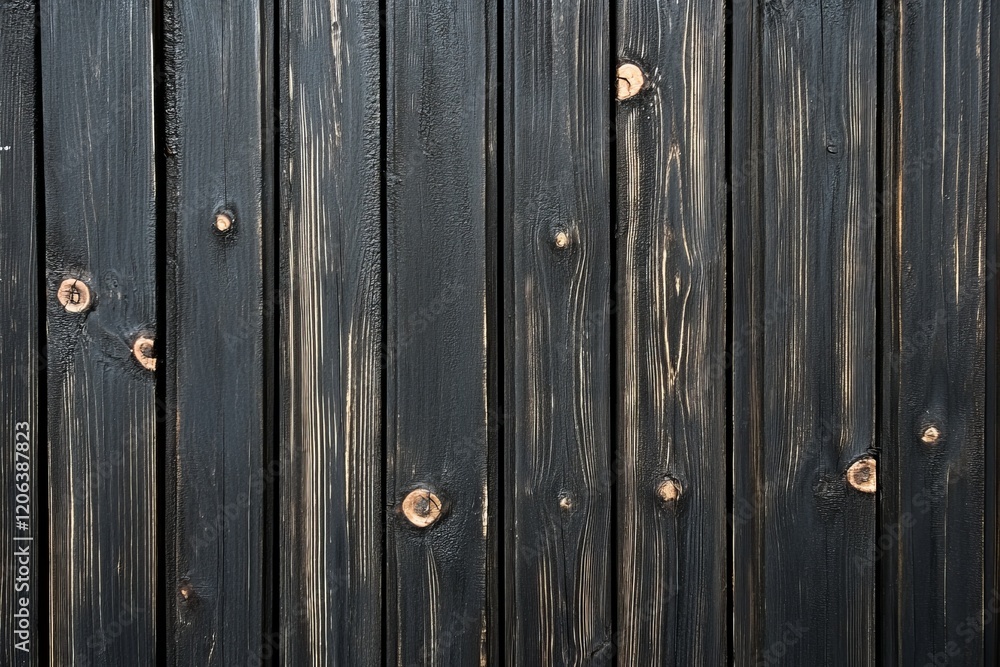 Fototapeta premium Dark stained wood plank background texture