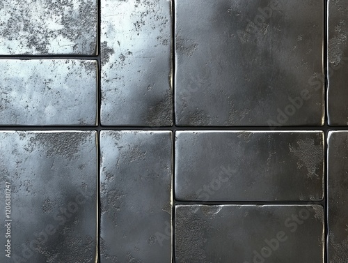 Dark gray square tiles with textured surface