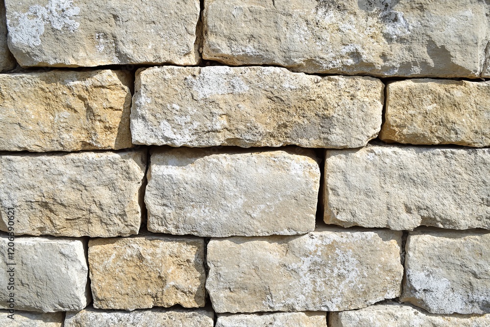Fototapeta premium Close-up of a rustic stone wall texture.