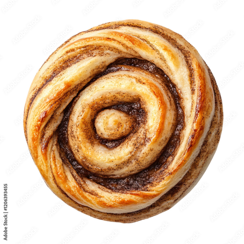 Fototapeta premium baked cinnamon twist isolated on transparent background