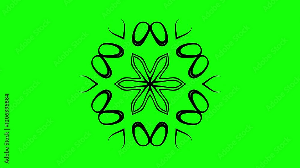 Animated mandala with flower patterns and symmetrical flow Animated mandala with flower patterns and symmetrical flow