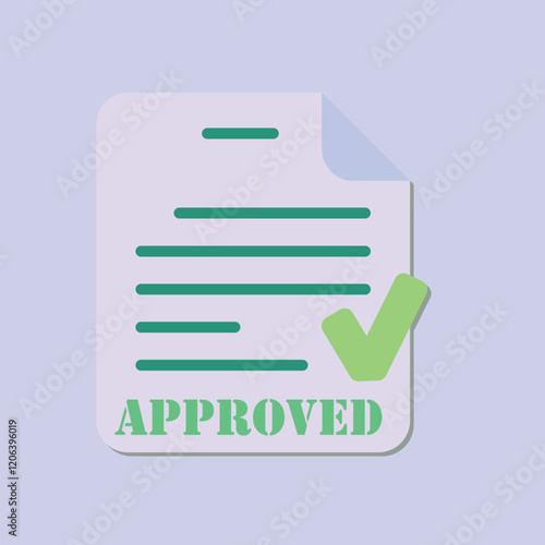 Document marked as approved with a green checkmark indicating validation and completion