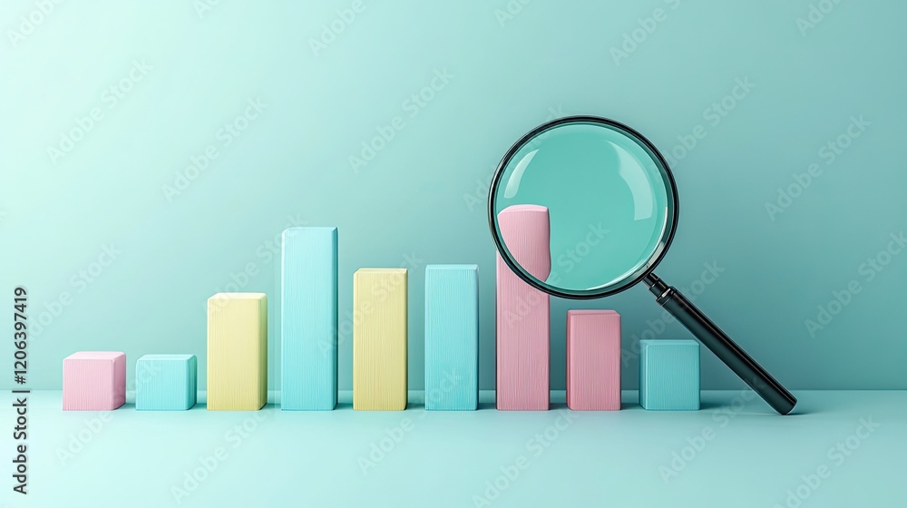Colorful Blocks Magnified Data Analysis Chart Colorful Blocks Magnified Data Analysis Chart