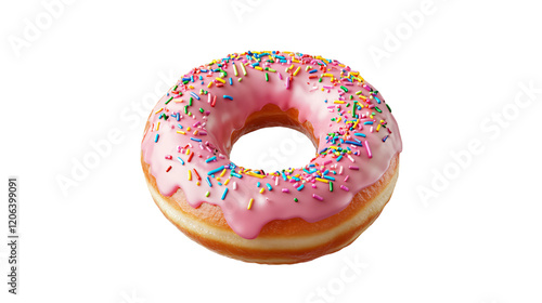 Wallpaper Mural baked donut with pink frosting and colorful sprinkles isolated on transparent background Torontodigital.ca