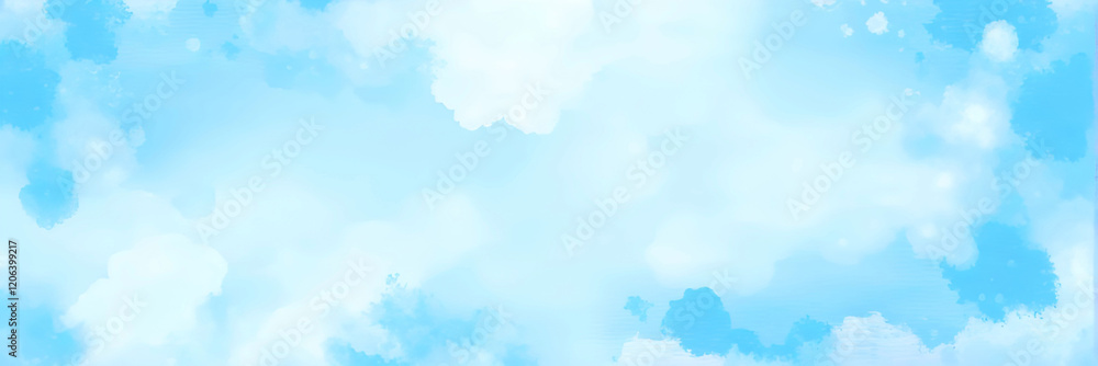 Obraz premium Blue Soft Painted Brush Strokes Watercolor Texture Canvas for Backgrounds, Design, Backdrops, Wallpaper