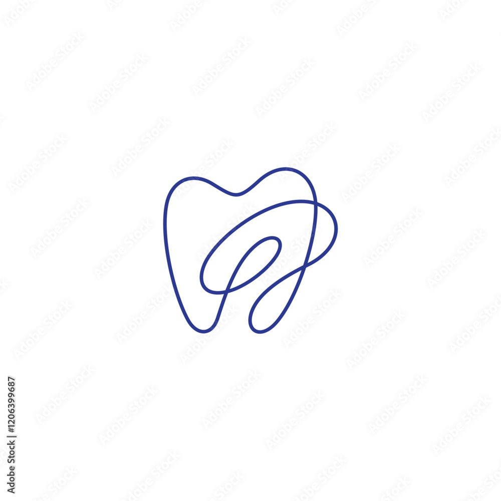 abstract dental logo with linear design style abstract dental logo with linear design style