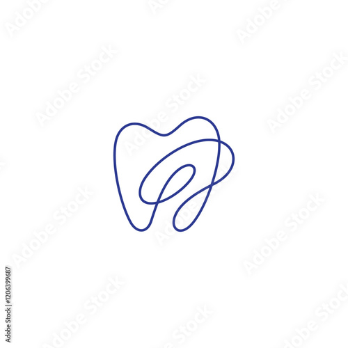 abstract dental logo with linear design style