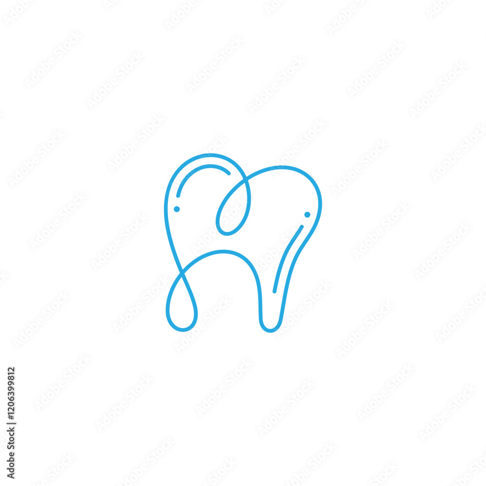 dental logo with linear design style dental logo with linear design style