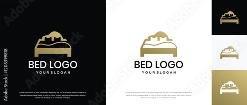 Bed logo design. Bed logo design vector icon.