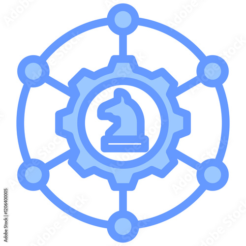 Strategic Networking Blue Icon