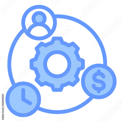 Resource Allocation Blue Icon