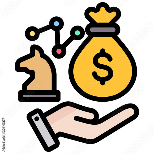Strategic Investment Outline Color Icon