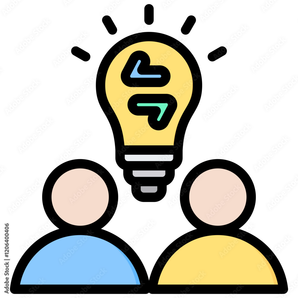 Knowledge Transfer Outline Color Icon Knowledge Transfer Outline Color Icon