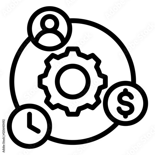 Resource Allocation Outline Icon