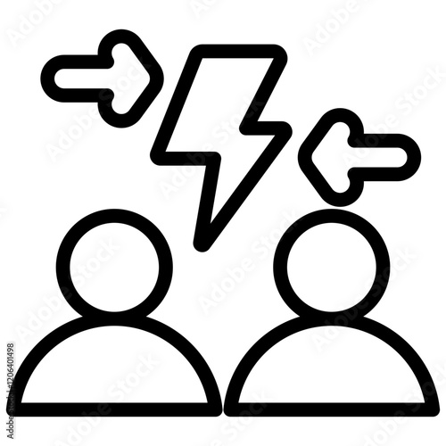 Conflict Interest Outline Icon