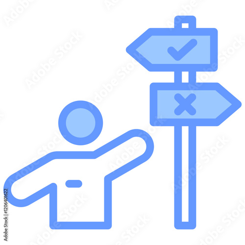 Decision Making Blue Icon