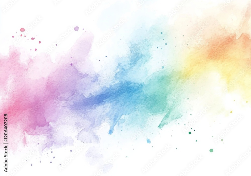 Fototapeta premium Vibrant Watercolor Rainbow Splash with Soft Gradient