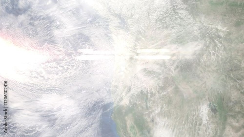 Wallpaper Mural Earth zoom in from space and focus on Albany, Oregon, USA. Background for travel blog or intro. Satellite view. 3D style animation. Images from NASA. Torontodigital.ca