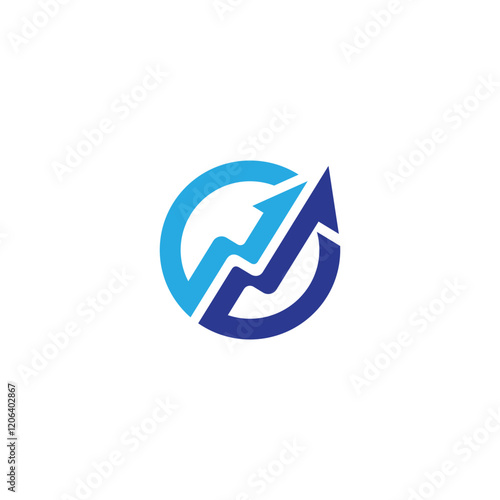 Free Download up arrow logo with a combination of circle shapes in a flat design style suitable for business, finance, investment and others - GFXLoad