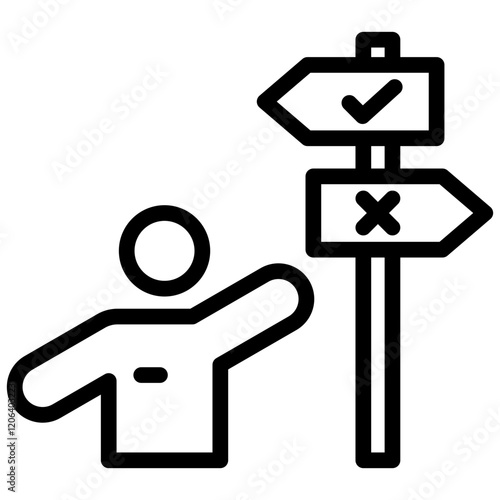 Decision Making Outline Icon