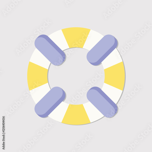 A Simple Vector Illustration of a Life Preserver for Water Safety Activities