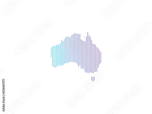 australia map lineart logo symbol vector illustration on transparent background