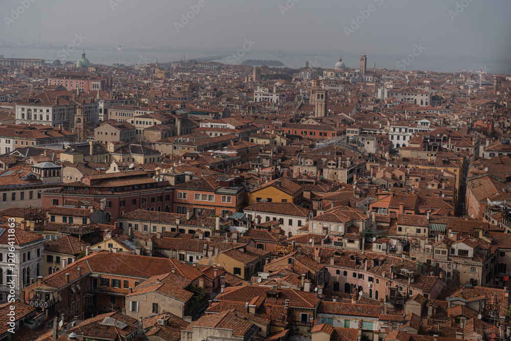 Venice overview. Shooting from above. View of the old city. Venice overview. Shooting from above. View of the old city.