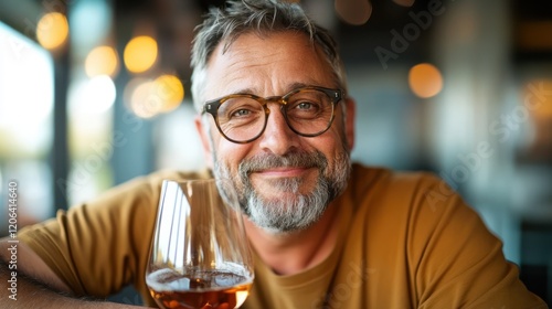 Enjoying a warm evening with a glass of wine in a cozy bistro