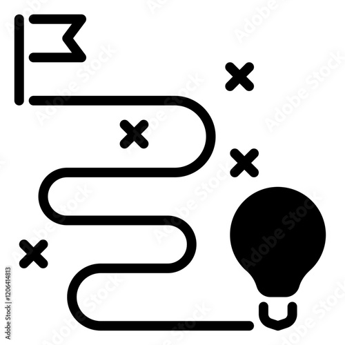 strategy icon, glyph icon style