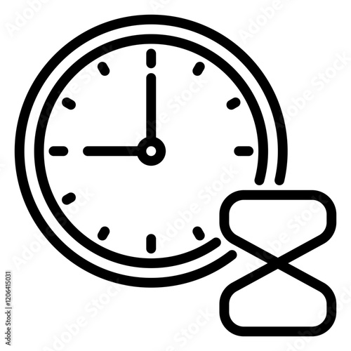 hourglass icon, line icon style