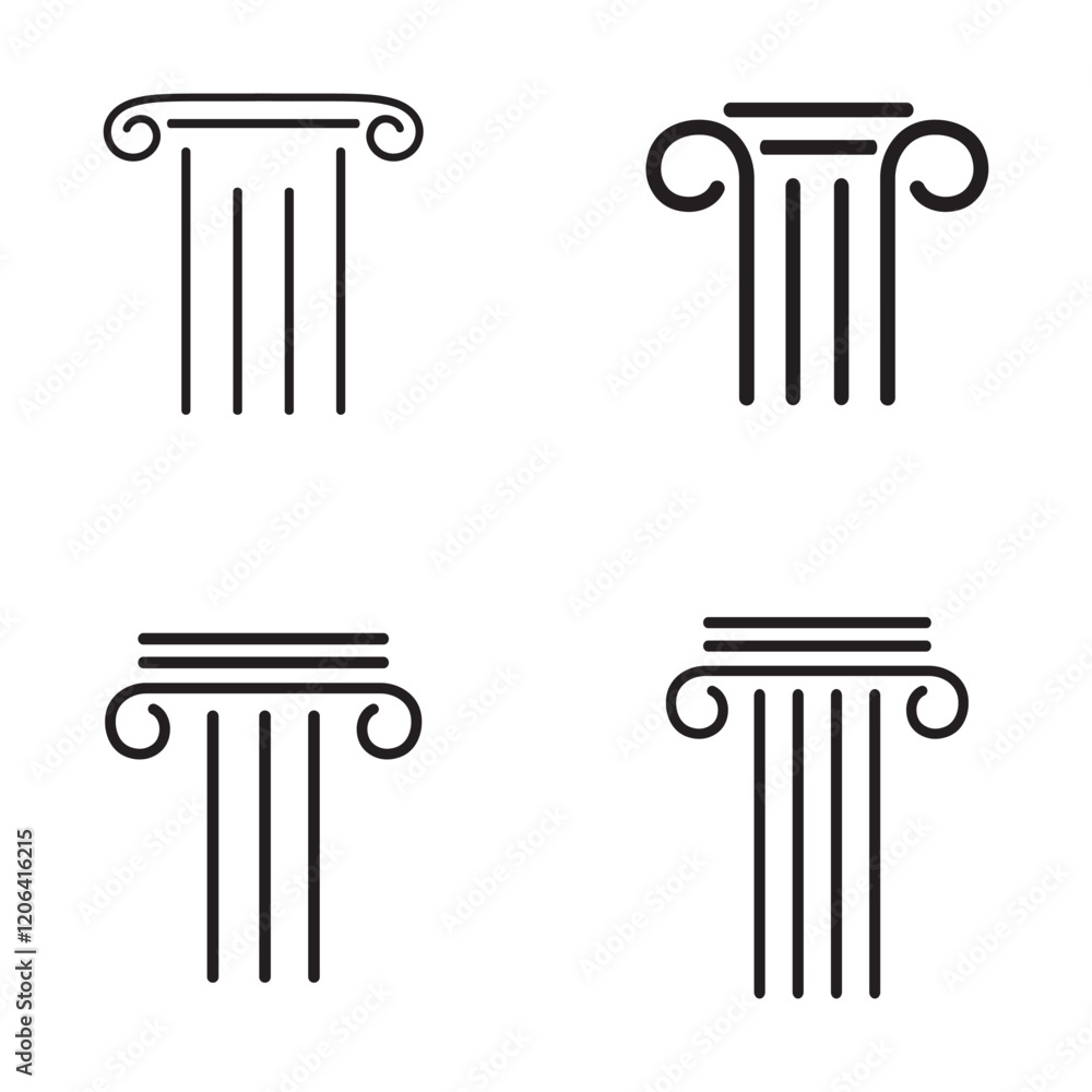 Column set icon Template vector illustration design Column set icon Template vector illustration design