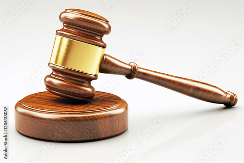 A judge's gavel rests atop on a wood block, symbolizing the intersection of law.	