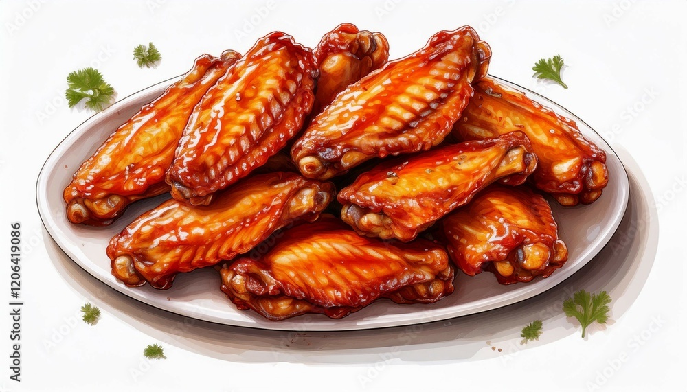 delicious hot wings seen from above on a white background generative ai delicious hot wings seen from above on a white background generative ai