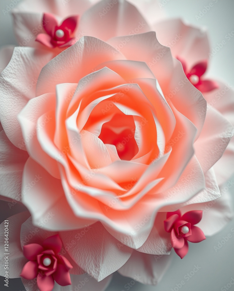 Fototapeta premium Rose Petals Valentine Background - Romantic Floral Elegance